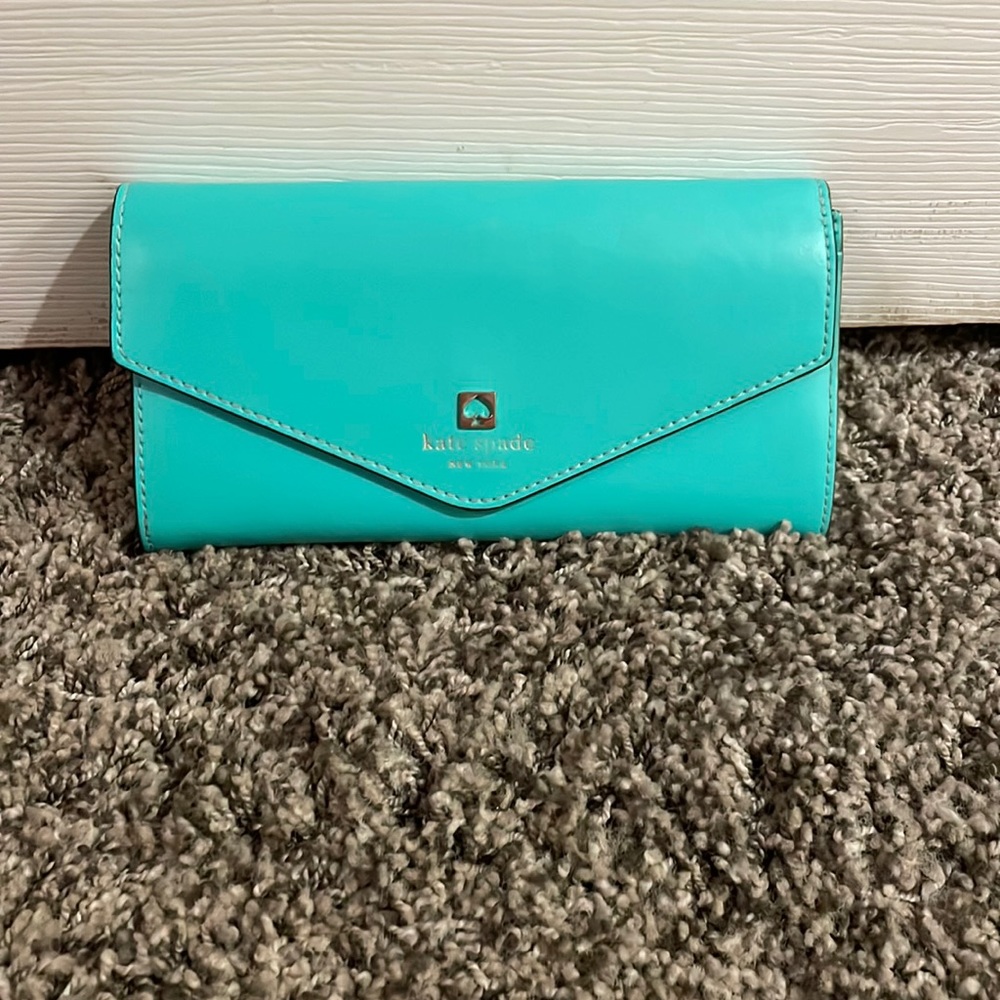 kate spade blue turquoise wallet